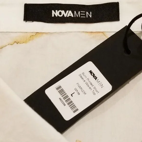 White and Gold Men's Shirt - Picture 7 of 9